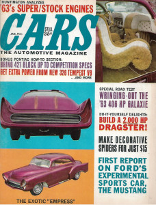 CARS 1963 JAN - MUSTANG, '63 406 HP GALAXIE, MORE POWER 326 TEMPEST V-8